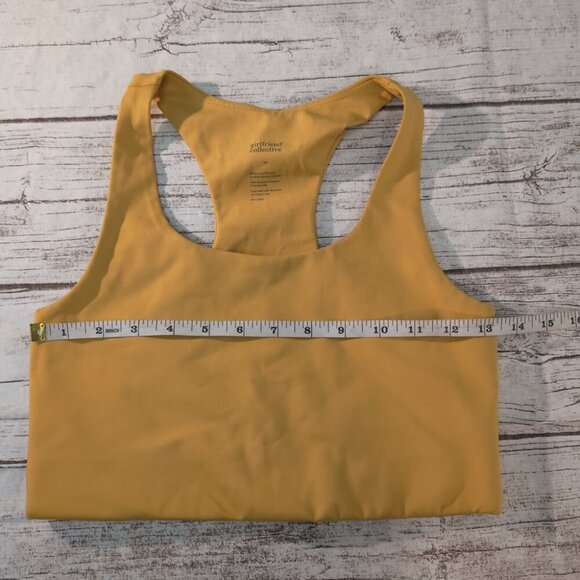 Girlfriend Collective Paloma Sports Bra Top Yellow Sculpting Stretch – Women’s M - Picture 3 of 6